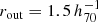 $ r_{\mathrm{out}} = 1.5\,{h}^{-1}_{70} $