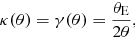 $$ \begin{aligned} \kappa (\theta ) = \gamma (\theta ) = \dfrac{\theta _{\rm E}}{2 \theta } ,\end{aligned} $$