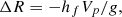 $$ \begin{aligned} \Delta R= -h_{f}V_{p}/{ g}, \end{aligned} $$