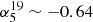 $ \alpha_{5}^{19} \sim -0.64 $