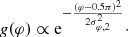 $$ \begin{aligned} {\textit{g}}(\varphi ) \propto \mathrm{e}^{-\frac{(\varphi - 0.5 \pi )^2}{2 \sigma _{\varphi ,2}^2}}\cdot \end{aligned} $$