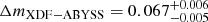 $ \Delta m_{\mathrm{XDF-ABYSS}}=0.067^{+0.006}_{-0.005} $