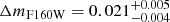 $ \Delta m_{\mathrm{F160W}} = 0.021^{+0.005}_{-0.004} $