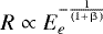 $R \propto E_e^{-\frac{1}{(1&#x002B;\upbeta)}}$