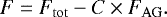 \begin{equation*}F = F_{\mathrm{tot}} - C \times F_{\mathrm{AG}}. \end{equation*}