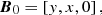 $$ \begin{aligned} {\boldsymbol{B}}_{0} = \left[ { y}, x, 0\right], \end{aligned} $$