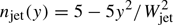 $ {n_{{\rm{jet}}}}(y) = 5 - 5{y^2}/W_{{\rm{jet}}}^2 $