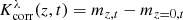 $ K_{\mathrm{corr}}^{\lambda}(z,t)=m_{z,t}-m_{z=0,t} $