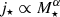 $ {j_ \star } \propto M_ \star ^\alpha $