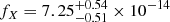 $ f_{X}=7.25^{+0.54}_{-0.51}\times10^{-14} $