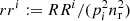 $ rr^i:=RR^i/(p_{i}^{2}n_{\mathrm{r}}^{2}) $