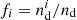 $ f_i=n_{\mathrm{d}}^{i}/n_{\mathrm{d}} $