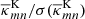 $ \overline{\kappa}^{\mathrm{K}}_{mn}/\sigma(\overline{\kappa}^{\mathrm{K}}_{mn}) $