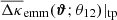 $ \overline{\Delta\kappa}_{\mathrm{emm}}(\boldsymbol{\vartheta};\theta_{12})|_{\mathrm{tp}} $