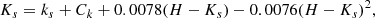 $$ \begin{aligned}&{K_s} = {k_s} + C_k + 0.0078 (H-K_s) -0.0076 (H-K_s)^2, \end{aligned} $$
