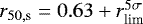 $r_{50,\textrm{s}} = 0.63 &#x002B; r_{\textrm{lim}}^{5\sigma}$