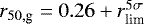 $r_{50,\textrm{g}} = 0.26 &#x002B; r_{\textrm{lim}}^{5\sigma}$