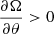 $ \frac{\partial \Omega}{\partial \theta} > 0 $