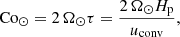 $$ \begin{aligned} {\mathrm{Co}}_{\odot } = 2\,\Omega _\odot \tau = \frac{2\,\Omega _\odot {H_{\rm p}}}{u_{\rm conv}}, \end{aligned} $$