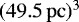 $(49.5\,\mathrm{pc})^3$