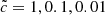 $ \tilde{c}=1, 0.1, 0.01 $
