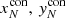 $ x_N^{{\rm{con}}},\,y_N^{{\rm{con}}} $