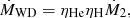 $$ \begin{aligned} \dot{M}_{\rm WD}=\eta _{\rm He}\eta _{\rm H}\dot{M}_{2}, \end{aligned} $$