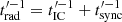 $ t^{\prime -1}_{\mathrm{rad}}=t^{\prime -1}_{\mathrm{IC}}+t^{\prime -1}_{\mathrm{sync}} $