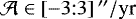 $\mathcal{A}\in\left[-3\textrm{:}3\right]{}^{\prime\prime}/\textrm{yr}$