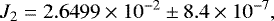\begin{equation*} J_2=2.6499\times10^{-2}\pm 8.4\times10^{-7},\end{equation*}