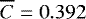 $\overline{C}=0.392$
