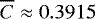 $\overline{C}\approx0.3915$