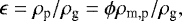\begin{equation*}\epsilon = \rho_{\textrm{p}} / \rho_{\textrm{g}} = \phi \rho_{\textrm{m,p}} / \rho_{\textrm{g}}, \end{equation*}