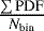 $\frac{\sum {\textrm{PDF}}}{N_{\textrm{bin}}}$