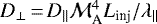 $D_{\perp}\,{=}\,D_{\parallel} {\cal M}_{\textrm{A}}^4 L_{\textrm{inj}}/\lambda_{\parallel}$