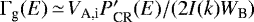 $\Gamma_{\textrm{g}}(E) \,{\simeq}\,V_{\textrm{A,i}} P_{\textrm{CR}}&#x0027;(E)/(2 I(k) W_{\textrm{B}})$