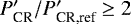 $P_{\textrm{CR}}&#x0027;/P_{\textrm{CR,ref}}&#x0027; \ge 2$