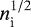 $n_{\textrm{i}}^{1/2}$