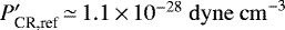 $P_{\textrm{CR,ref}}&#x0027; \,{\simeq}\,1.1\,{\times}\, 10^{-28}~\rm{dyne~cm}^{-3}$