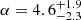 $ \alpha=4.6^{+1.9}_{-2.3} $