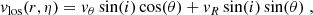 $$ \begin{aligned} v_{\rm los} (r, \eta ) = v_\theta \sin (i) \cos (\theta ) + v_R \sin (i) \sin (\theta ) \;, \end{aligned} $$