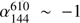 $ \alpha^{610}_{144} \sim -1 $