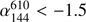 $ \alpha^{610}_{144} < -1.5 $
