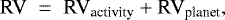 \begin{equation*} \textrm{RV}\;=\;\textrm{RV}_{\text{activity}} &#x002B; \textrm{RV}_{\text{planet}},\end{equation*}