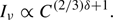 $$ \begin{aligned} I_\nu \propto C^{(2/3)\delta +1}. \end{aligned} $$