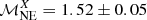 $ \mathcal{M}_{\mathrm{NE}}^{X}=1.52\pm0.05 $
