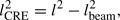 $$ \begin{aligned} l_{\rm CRE}^2 = l^2 - l_{\rm beam}^2, \end{aligned} $$