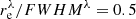 $ r_\mathrm{e}^{\lambda}/FWHM^{\lambda}=0.5 $