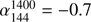 $ \alpha^{1400}_{144}=-0.7 $
