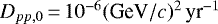 $D_{pp,0}{\,=\,}10^{-6} (\text{GeV}/c)^2 \, \text{yr}^{-1}$